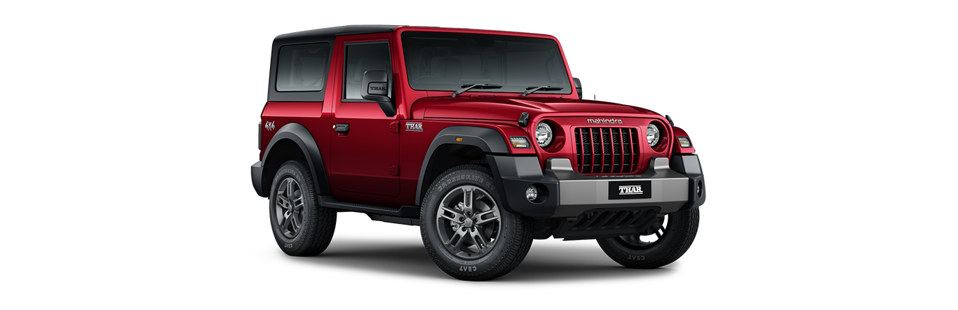 Mahindra Thar SUV in striking Tango Red colour finish
